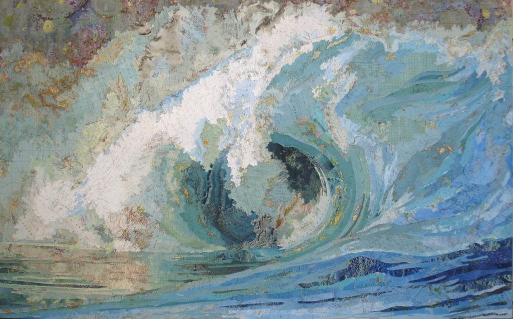 Fionas-Wave-2006-Maps-on-wood-panel-by-Matthew-Cusick